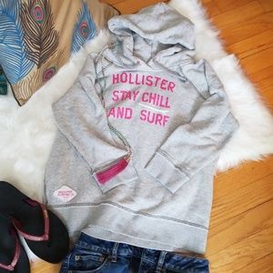 Hollister 3/4 Sleeve Hoodie Sz Med